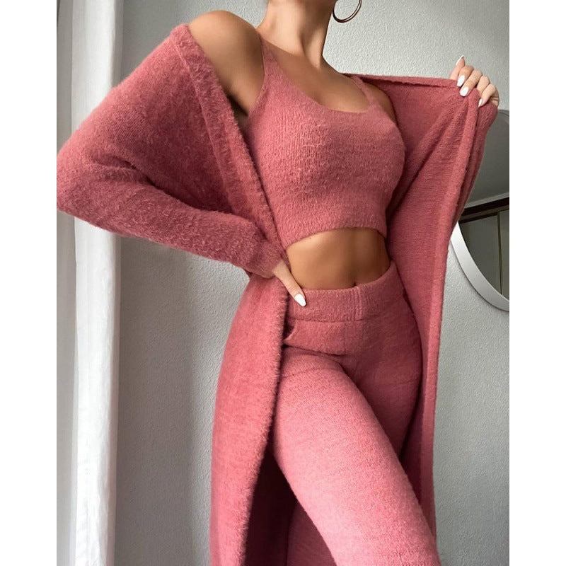 Cozy Pajama Set, 3 Piece Lounge Set For Women