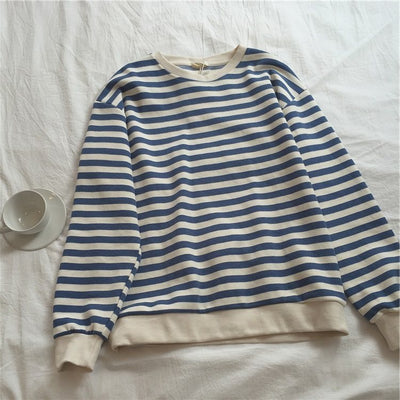 Striped Sweater Women Loose Blouse Women