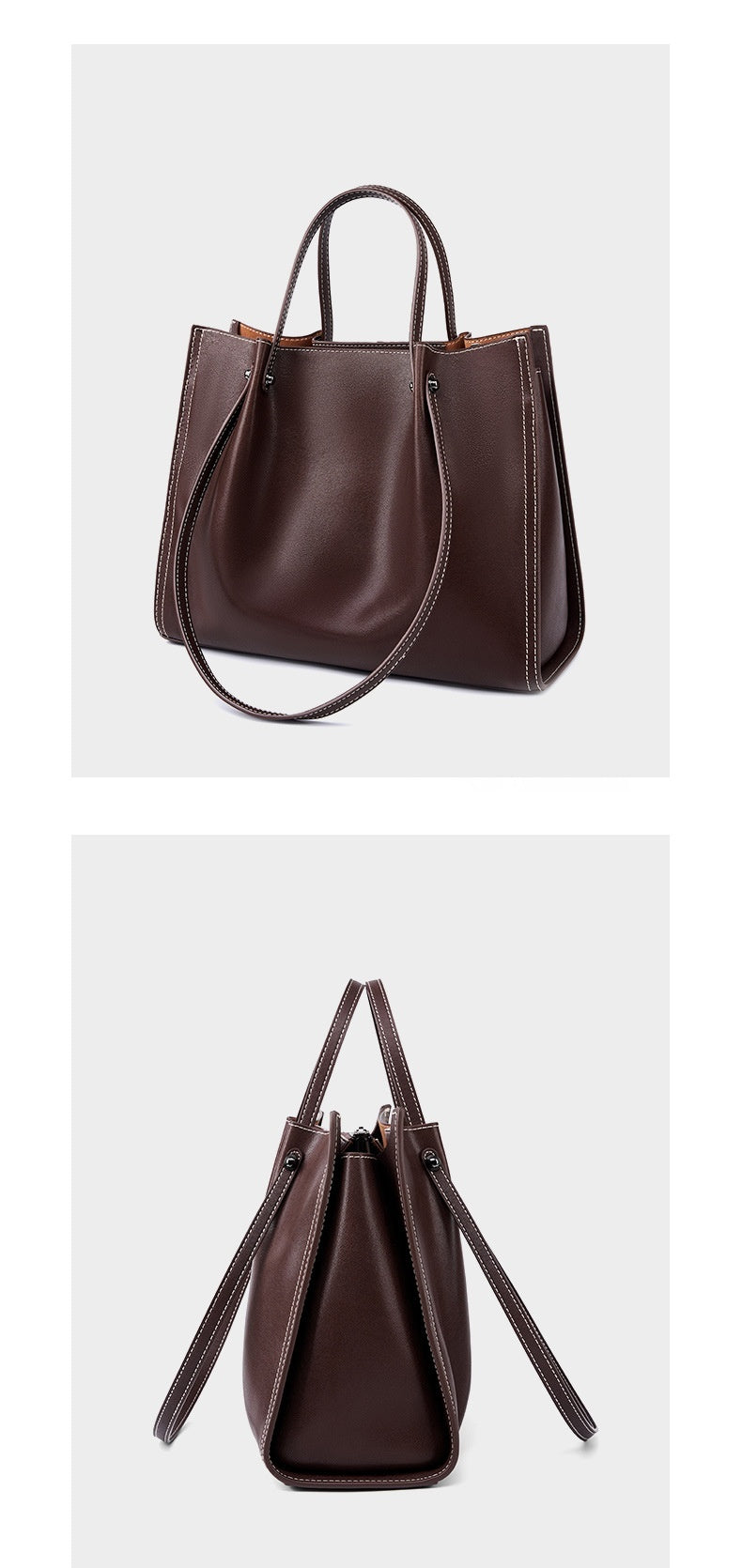 Genuine Leather Large Capacity Shoulder Bag Tote Bag