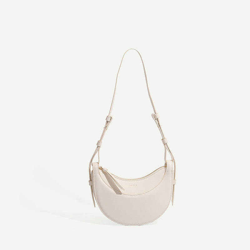 Genuine Leather Bag Tote Bag Crescent Shape Bag