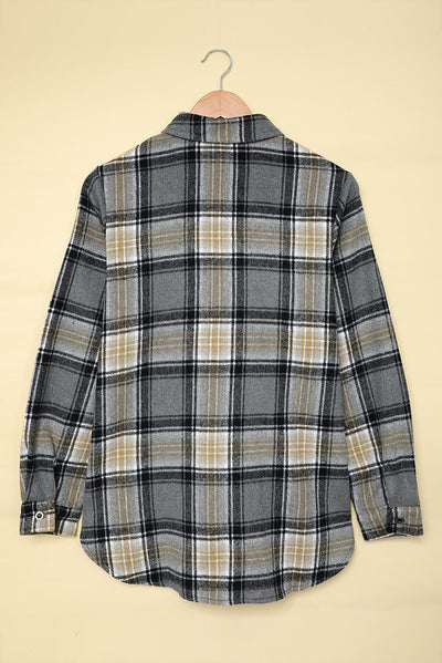 Mid-length Plaid Shirt Women's  Loose Long Sleeve Top