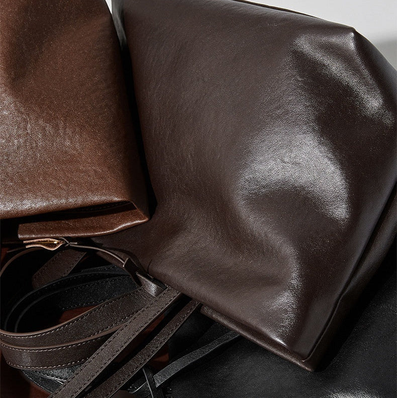 Genuine Leather Crossbody Bag - Versatile Underarm and Shoulder Bag Genuine Leather Bag Underarm Bag Shoulde