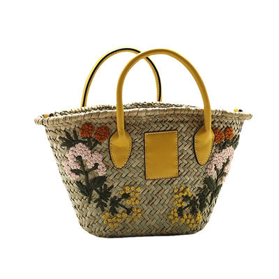 Straw Handbag Single Shoulder Crossbody Straw Bag Underarm Summer Beach Bag