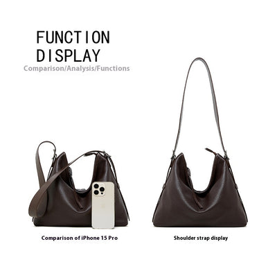 Genuine Leather Shoulder Bag - Versatile Underarm and Messenger Bag 3 in 1 Fashion Women Anti-Theft Backpack