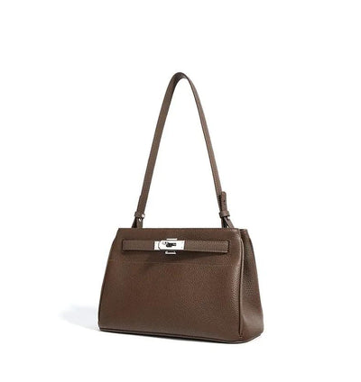 Lock Design Leather Bag - Genuine Leather Shoulder Crossbody Tote Bag Lock Design Leather Bag Genuine Leather Shoulder Bag Crossbody Bag Tote Bag