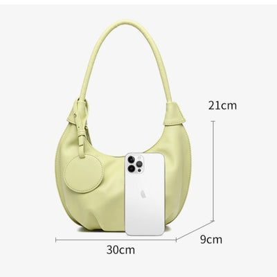 Vegan Leather Underarm Bag - Versatile Portable Shoulder Dumpling Bag Vegan Leathetr Portable Underarm Bag Ver