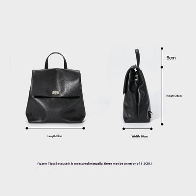Genuine Leather Women's Backpack - Large Capacity Design for Everyday Use - Bagbagsitter