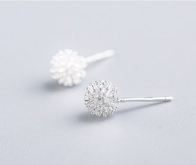 S925 Ear Stud Flower Ear Stud Dandelion Style Ear Stud