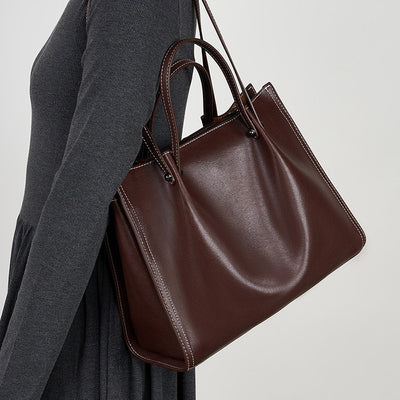 Genuine Leather Large Capacity Shoulder Bag Tote Bag