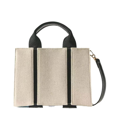 Canvas Stitching Portable Shoulder Messenger Bag Crossbody Tote Bag Underarm