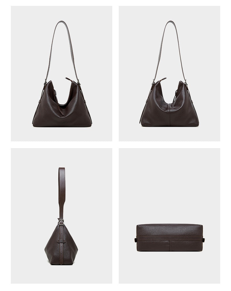 Genuine Leather Shoulder Bag - Versatile Underarm and Messenger Bag 3 in 1 Fashion Women Anti-Theft Backpack