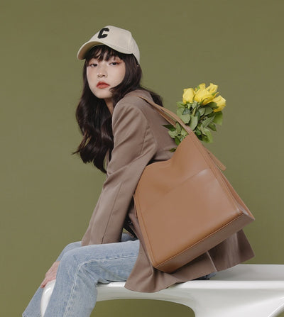 Genuine Leather Shoulder  Bag Large Capacity Tote Bag