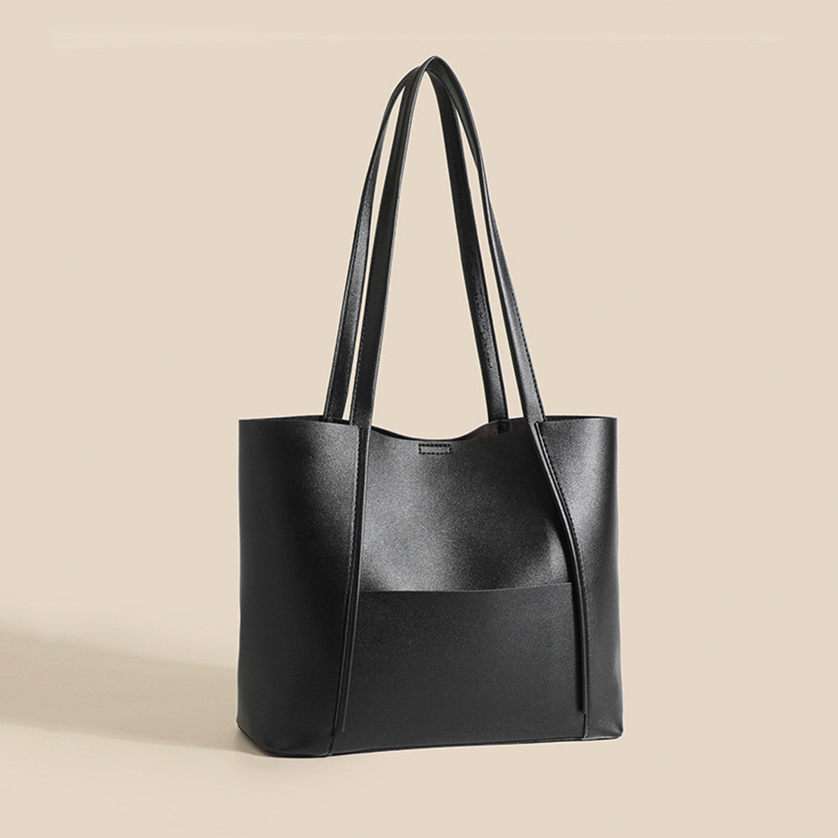 Large Capacity Simple  Tote Bag Women Vegan Leather