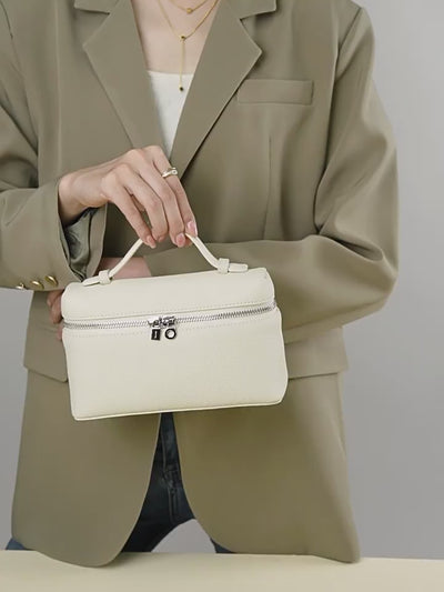 Genuine Leather Messenger Bag - Portable Box Crossbody Shoulder Bag Underarm Bag