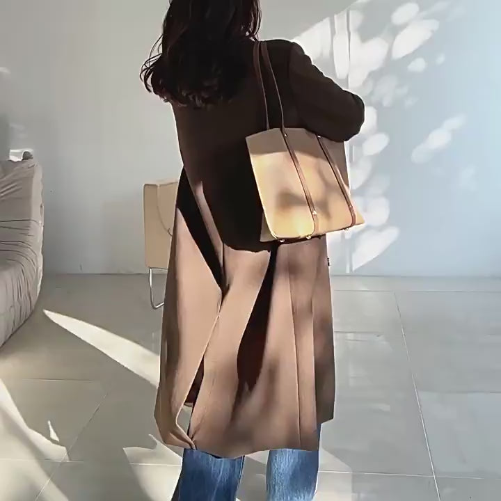 Genuine Leather Tote Bag - Spacious Soft Leather Shoulder Bag for Everyday Use
