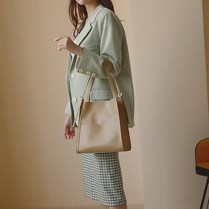 Genuine Leather Tote Bag - Large Capacity Shoulder Bag