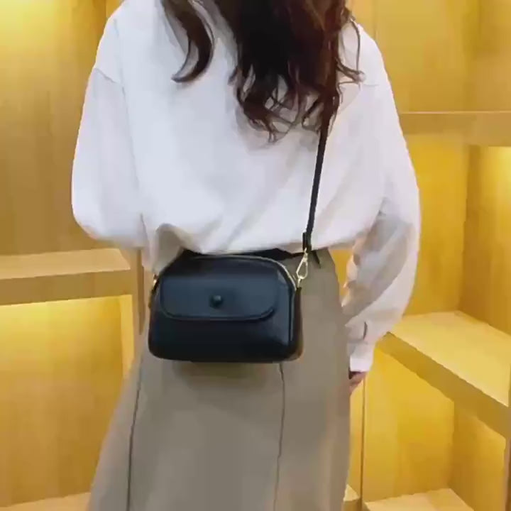 Vegan Leather Crossbody Bag - Lightweight and Soft Shoulder Bag