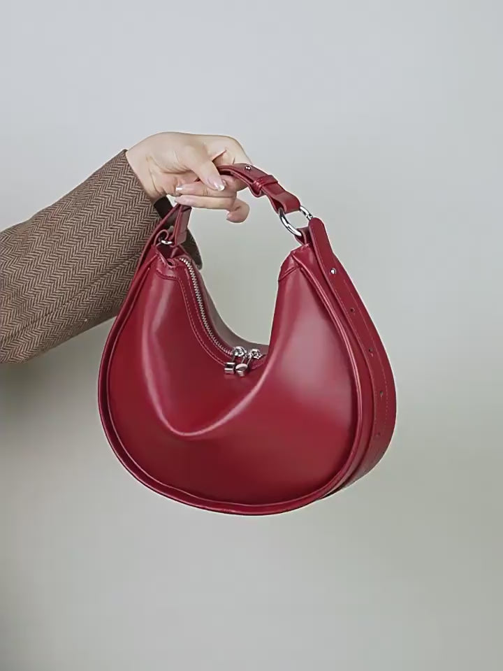 Genuine Leather Crossbody Bag - Underarm Tote Shoulder Bag