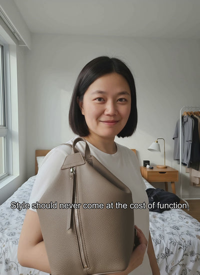 Genuine Leather Underarm Bag Cowhide Large-capacity Bucket Bag Backpack Versatile Bag
