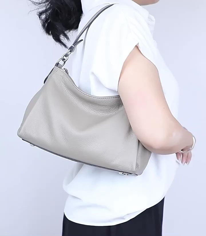 Genuine Leather Tote Bag - Versatile Shoulder & Crossbody Handbag