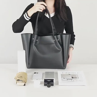 Vegan Leather Shoulder Tote Bag Large Capacity Tote Bag