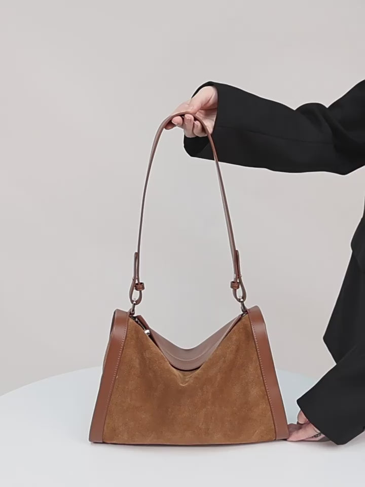 Genuine Leather Shoulder Bag - Stylish Messenger Tote and Crossbody Bag