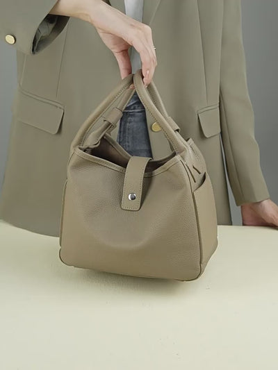Genuine Leather Bucket Bag - Vegetable Basket, Shoulder & Crossbody Tote Bag