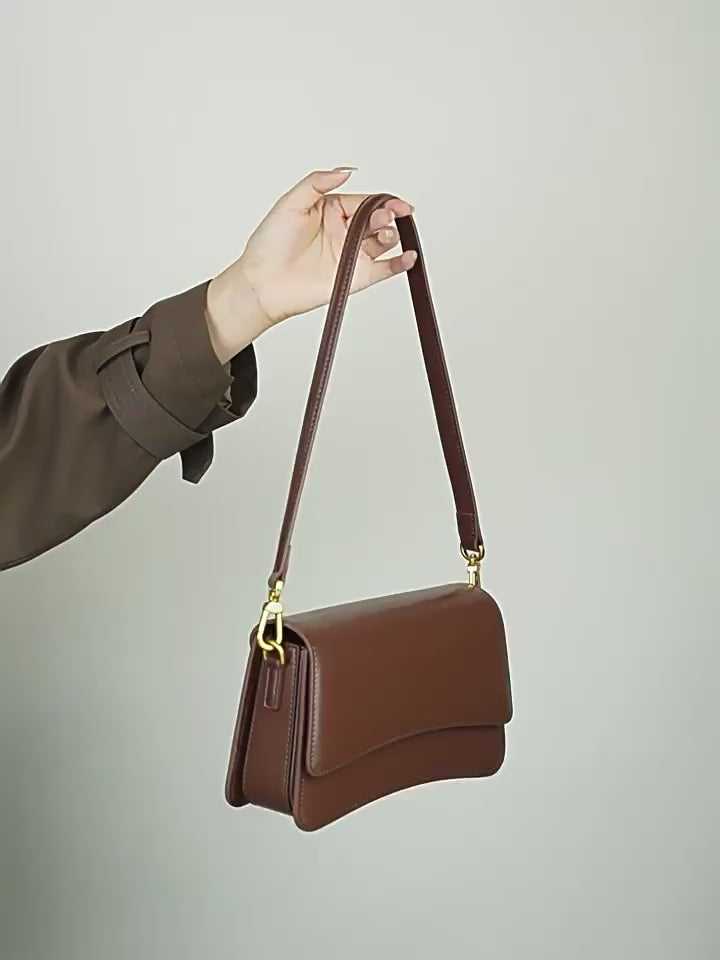 Genuine Leather Shoulder Bag Crossbody Tote Underarm Bag