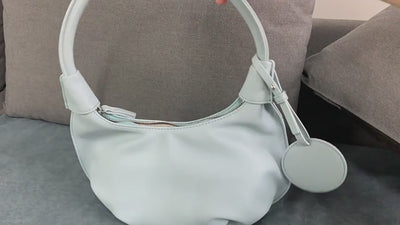 Vegan Leather Underarm Bag - Versatile Portable Shoulder Dumpling Bag