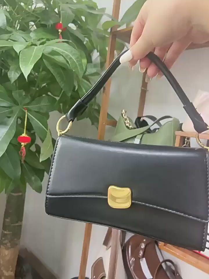 Vegan Leather Baguette Bag - Versatile Crossbody, Shoulder & Tote Bag