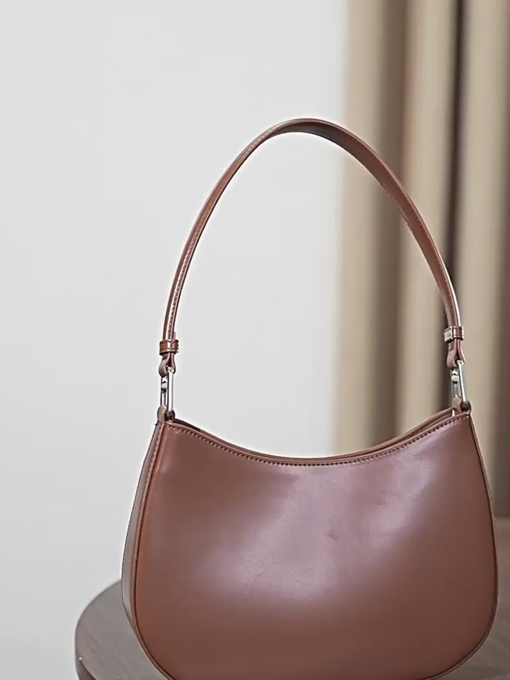 Genuine Leather Shoulder Bag for Underarm Carry