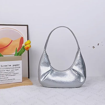 Vegan Leather Shoulder Bag - Selenodont Underarm Tote Bag