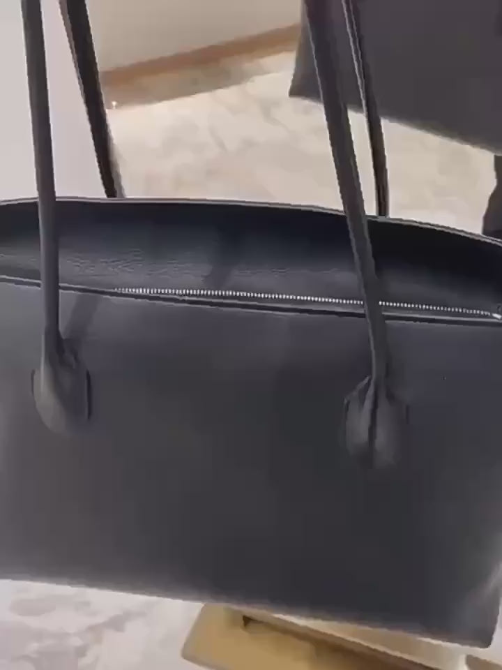 Genuine Leather Tote Bag - Large Capacity Underarm and Shoulder Bag