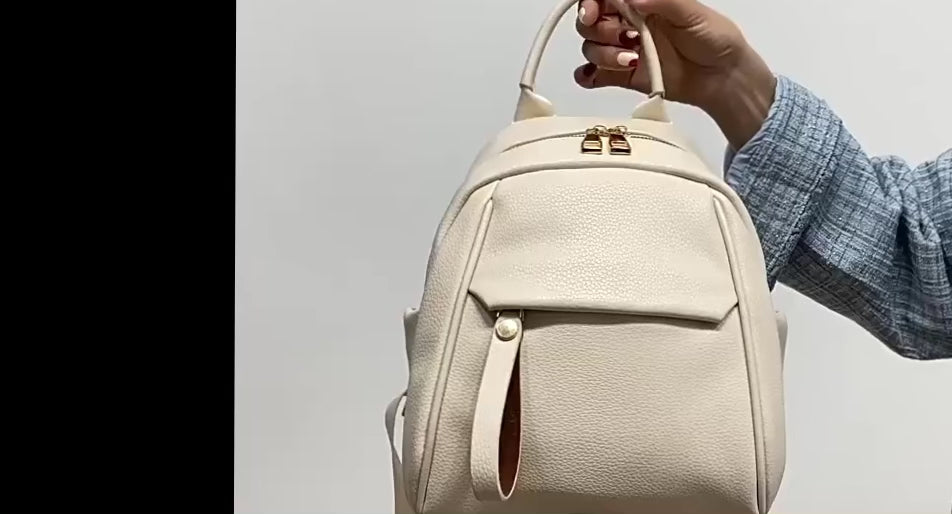 Vegan Leather Small Backpack - Soft and Lightweight Mini Bag
