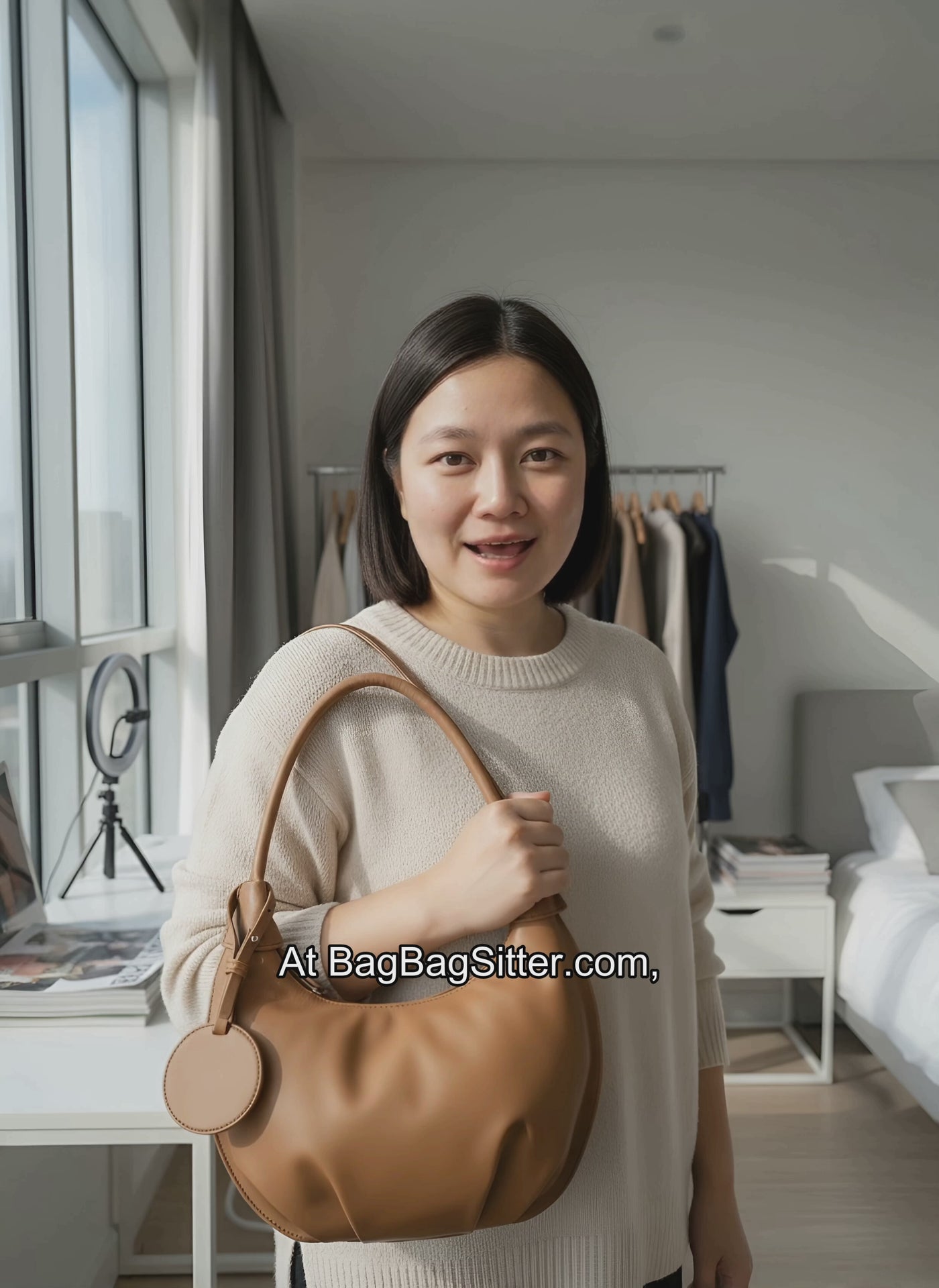 Vegan Leather Underarm Bag - Versatile Portable Shoulder Dumpling Bag