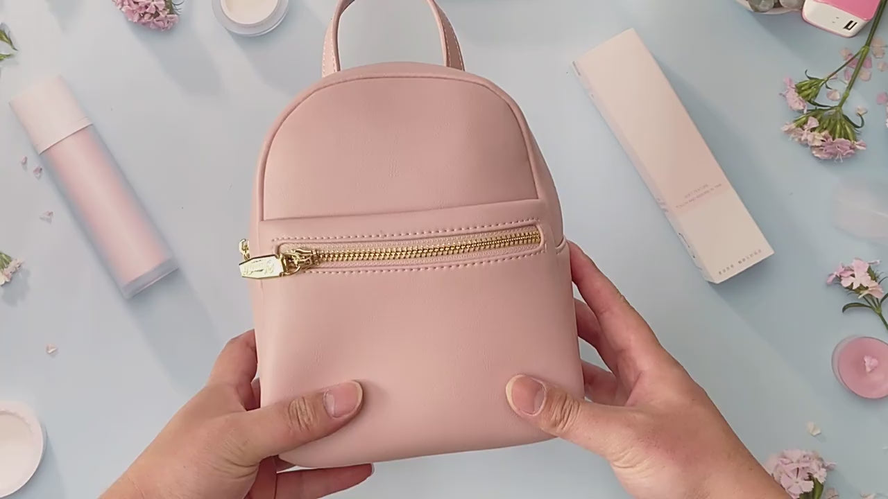 Vegan Leather Mini Backpack - Versatile Large Capacity Design