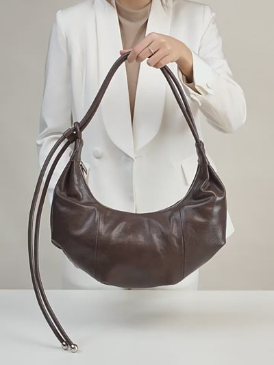 Genuine Leather Croissant Bag | Stylish Shoulder and Crossbody Design